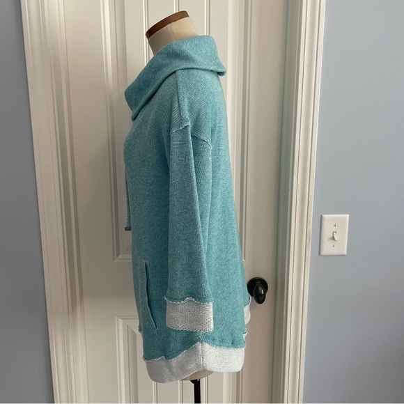 Soft Surroundings XS Santorini Shores Pullover Top Blue Casual Coastal Lounge - Picture 2 of 9